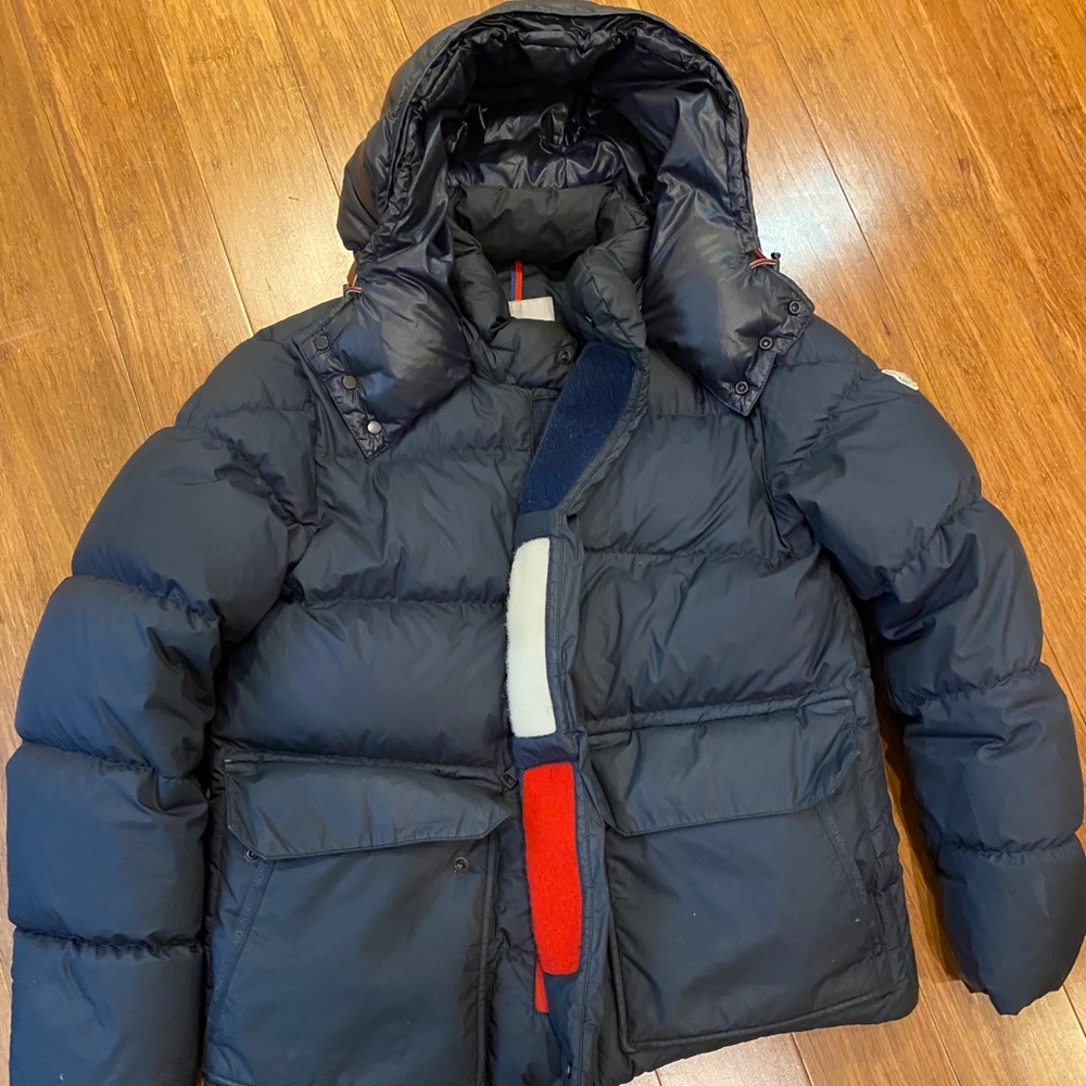 Moncler Dark Blue Glacier Coat Fit 2